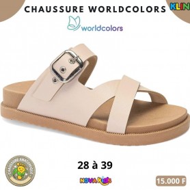 Sandales anatomiques Klin – Beige nude à double bride – 28 à 39 – ENF843