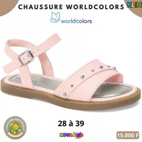 Sandales fille Klin – Rose clair à clous argentés – 28 à 39 – ENF844
