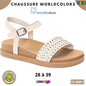 Sandales anatomiques fille Klin – Blanc crème à strass – 28 à 39 – ENF846