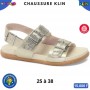 Sandales anatomiques Klin – métallisé à trois boucles – 25 à 38 – ENF847