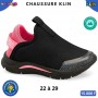 Baskets sport enfant Klin – Noir et rose à enfiler – 22 à 29 – ENF851