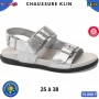 Sandales anatomiques Klin – Argentées à trois boucles – 25 à 38 – ENF852