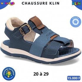 Sandales anatomiques garcon Klin – Bleu marine et marron – 20 à 29 – ENF853
