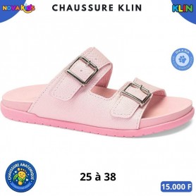Sandales anatomiques fille Klin à deux boucles – Rose clair – 25 à 38 – ENF857