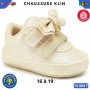 Chaussures bébé fille Klin – Doré champagne à fleur – 16 à 19 – ENF860