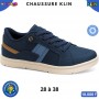 Baskets enfant Klin à lacets – Bleu marine et camel – 28 à 38 – ENF861