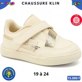 Chaussures bébé fille Klin – doré à scratch – 19 à 24 – ENF865