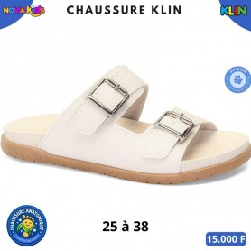 Sandales anatomiques Klin à deux boucles – Blanc crème – 25 à 38 – ENF868
