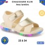 Sandales lumineuses fille Klin – Blanc crème et doré – 23 à 34 – ENF869