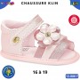 Sandales bébé fille Klin Collection à fleur – Rose et argenté – 16 à 19 – ENF874