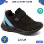 Baskets sport enfant Klin à scratch – Noir et bleu ciel – 22 à 29 – ENF877