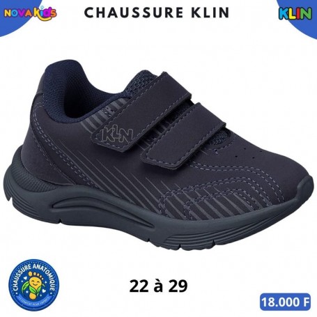 Baskets sport enfant Klin à double scratch – Bleu – 22 à 29 – ENF878
