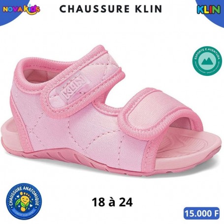 Sandales sport bébé fille Klin à scratch – Rose – 18 à 24 – ENF879