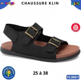 Sandales anatomiques Klin à double boucle – Noir – 25 à 38 – ENF881