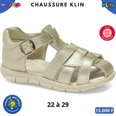 Sandales KLIN fille – Doré métallisé – 22 à 29 – ENF887