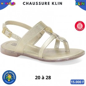 Sandales KLIN fille – Doré avec brides croisées – 20 à 28 – ENF893