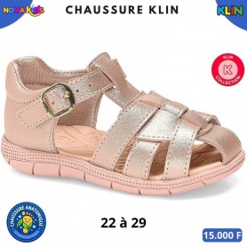 Sandales anatomiques KLIN fille – Rose doré métallisé – 22 à 29 – ENF898