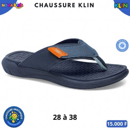 Tongs anatomiques KLIN garçon – Bleu marine – 28 à 38 – ENF899