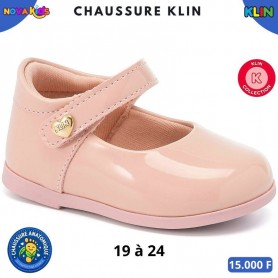 Ballerines KLIN fille – Rose poudré verni – 19 à 24 – ENF900