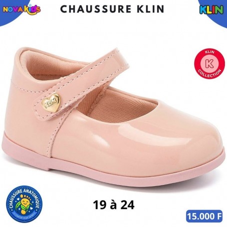 Ballerines KLIN fille – Rose poudré verni – 19 à 24 – ENF900