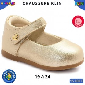 Ballerines KLIN fille – Doré champagne métallisé – 19 à 24 – ENF903