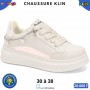 Baskets Worldcolors KLIN fille – Blanc cassé irisé – 30 à 38 – ENF904