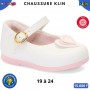Ballerines KLIN fille – Blanches et roses avec coeur – 19 à 24 – ENF906