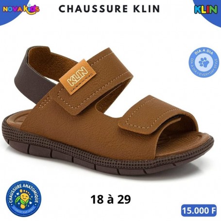 Sandales anatomiques KLIN garcon – Marron camel – 18 à 29 – ENF908