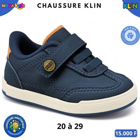 Baskets KLIN garcon – à scratch et lacets élastiques – 20 à 29 – ENF909