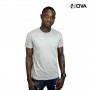 Tshirt uni gris chiné en coton col rond manches courtes TSH62