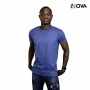 Tshirt uni bleu en coton col rond manches courtes TSH68