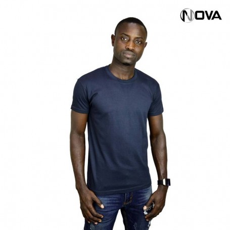 Tshirt uni marino en coton col rond manches courtes TSH71