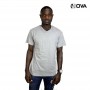 Tshirt uni gris chiné en coton col V manches courtes TSH73