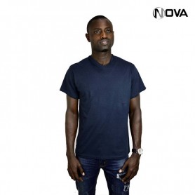 Tshirt uni marino en coton col V manches courtes TSH75