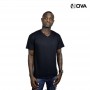 Tshirt uni noir en coton col V manches courtes TSH77
