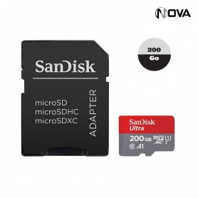 Carte micro SDXC SanDisk Ultra 200 GB Vitesse 100 MBS KEY48