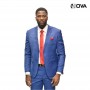 Ensemble costume bleu micro motifs CTM101