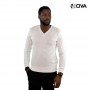 Pull manches longues col V blanc PUL51
