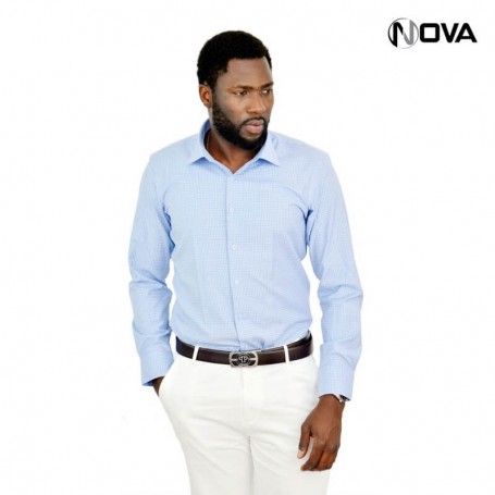 Chemise manches longues micro motifs CHM250
