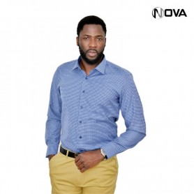 Chemise manches longues micro motifs CHM254