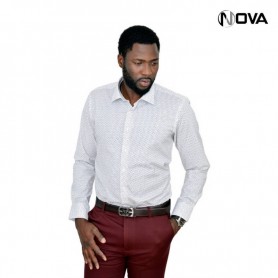 Chemise manches longues micro motifs CHM262