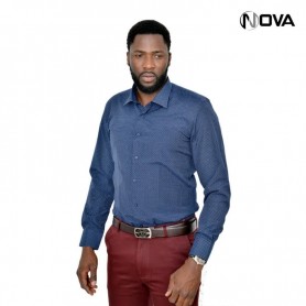 Chemise manches longues micro motifs CHM267